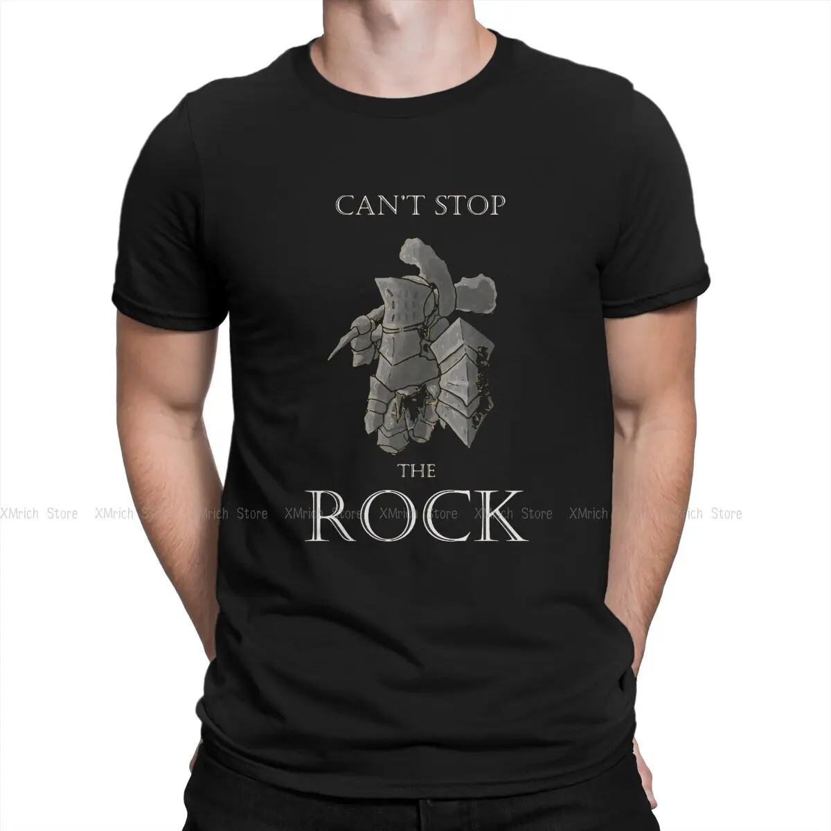 

Funny Havel The Rock T-Shirts Men Round Collar Pure Cotton T Shirt Dark Souls Lord Manus Darkstalker Kaathe Game Short Sleeve