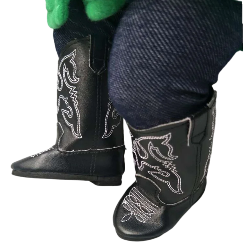 Doll Shoes Fits for 18 Inch 45CM Girl Doll Black Winter Boots Shoes Doll Accessories Madame Alexander Doll Shoes