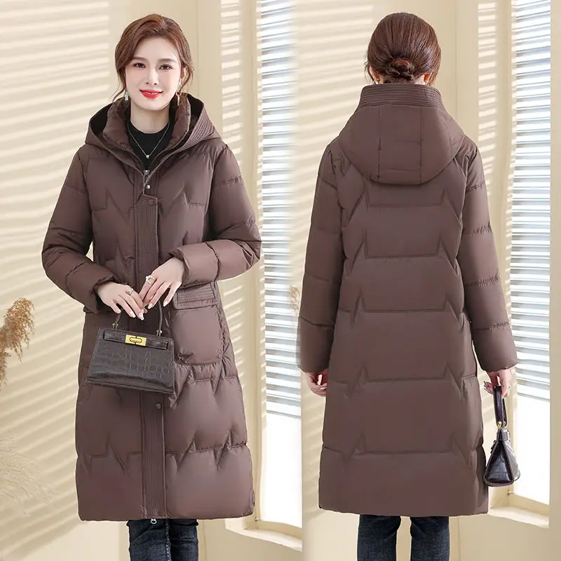 Новинка 2024 пальто Паркер Женская хлопковая куртка длинная свободная посадка