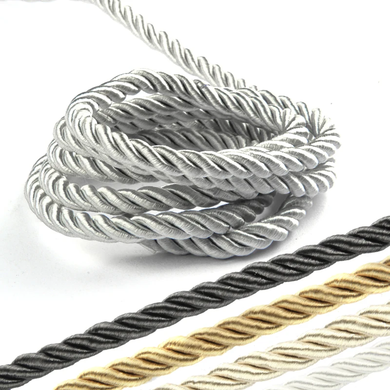 

3m/Lot 8mm Twisted Trim Cord Rope Nylon Rope For Home Decoration Accessories DIY Handmade Home Textile Decoration Braid Rope