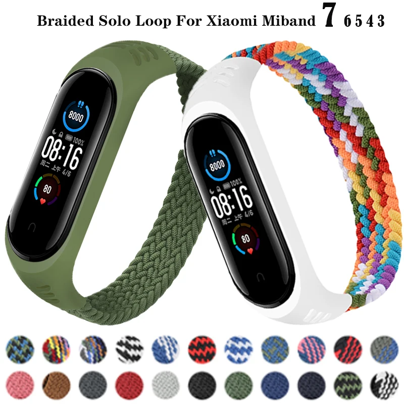 

Nylon Braided Solo Loop for Xiaomi Mi Band 7 6 Strap Bracelet Belt Mi Band 5 Miband 4 Wristband for Xiaomi Mi Band 6 7 Watchband