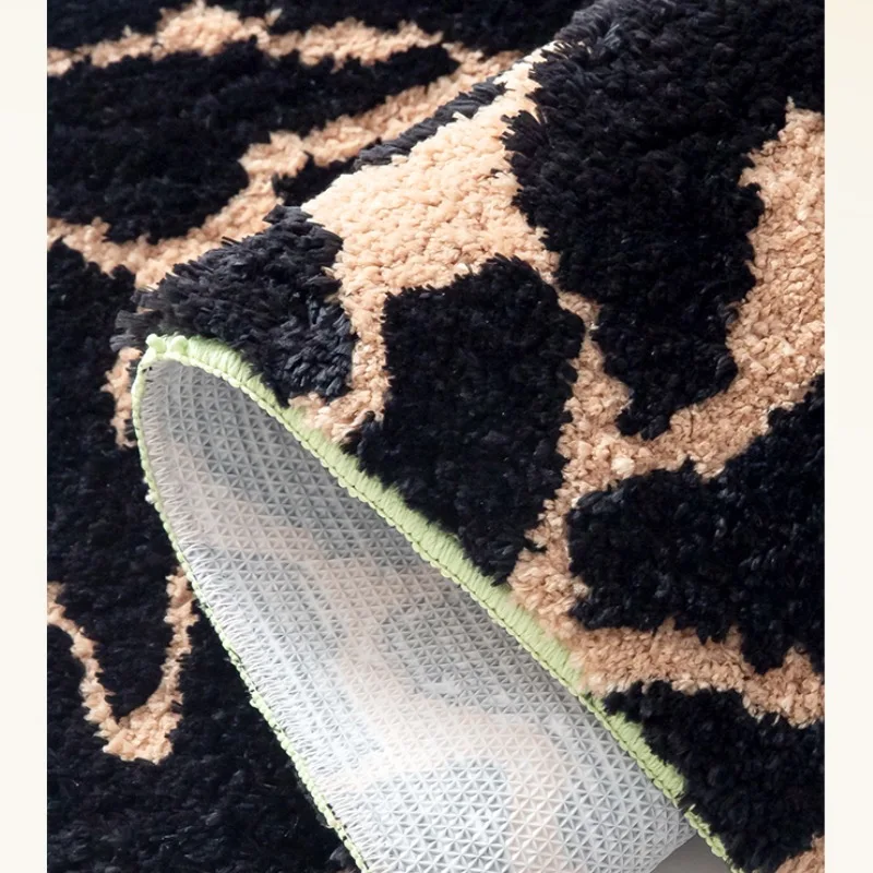 Черный искусственный ворсовый ковер мягкие искусственные коврики современный