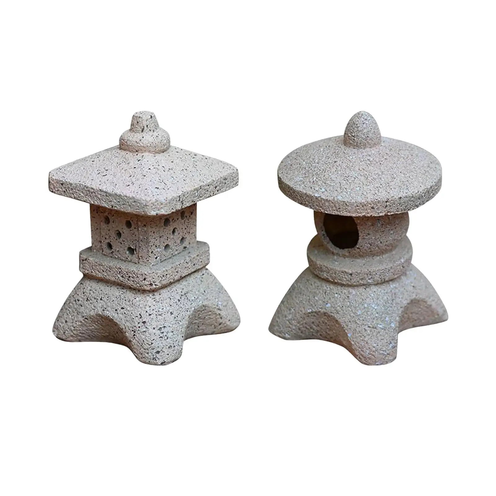 

Japanese Style Decoration Sculpture LED Weatherproof Lamp Miniature Resin Tower Statue for Garden Yard Farmhouse Pathway Lawn