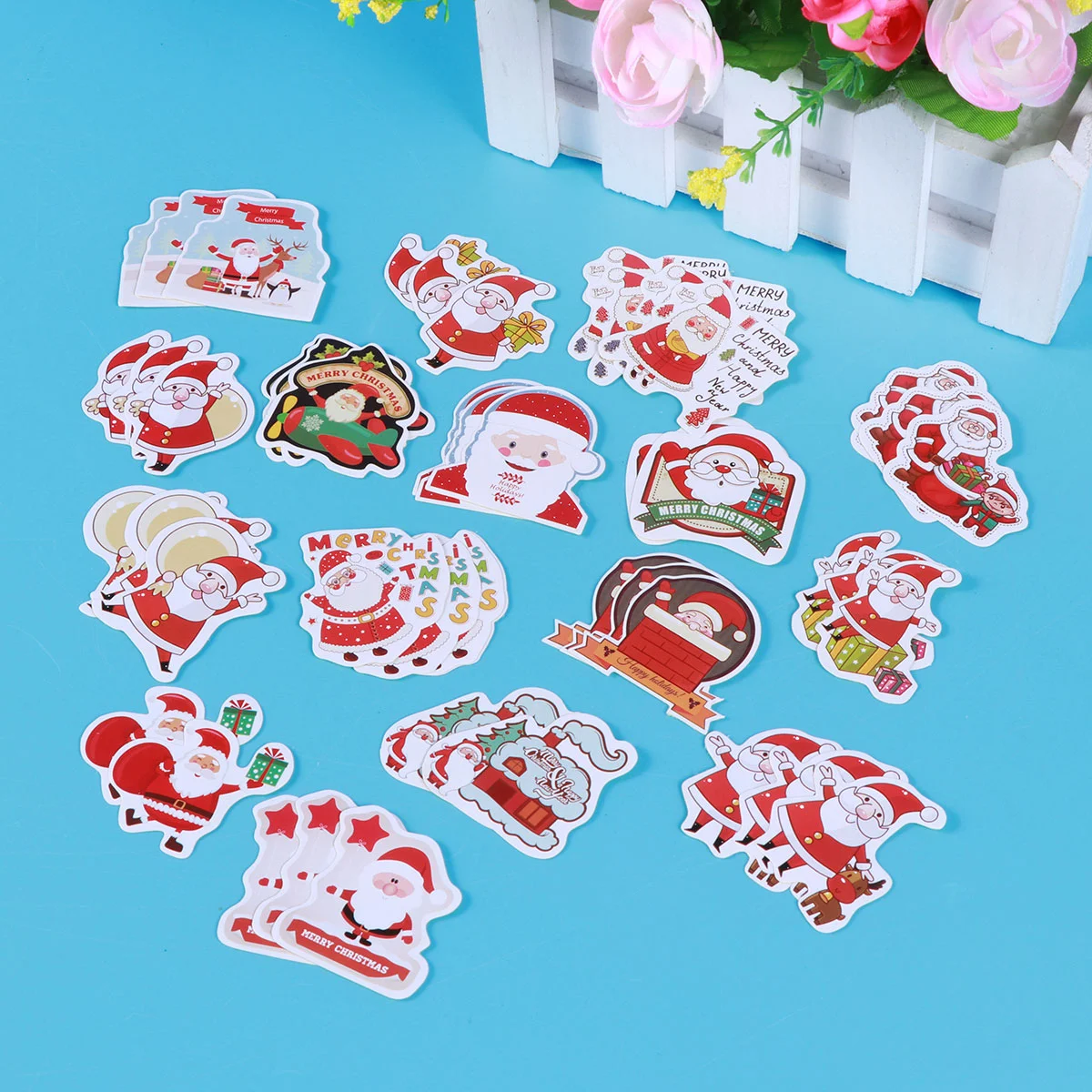 

48Pcs/Set Christmas Labels Packing Label Wrapping Stickers Christmas Decals Christmas Gift Sticker Laptop Sticker