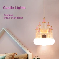 minimalist new pendant light girls creative pink castle clouds small chandelier childrens room bedside bedroom led hanging lamp