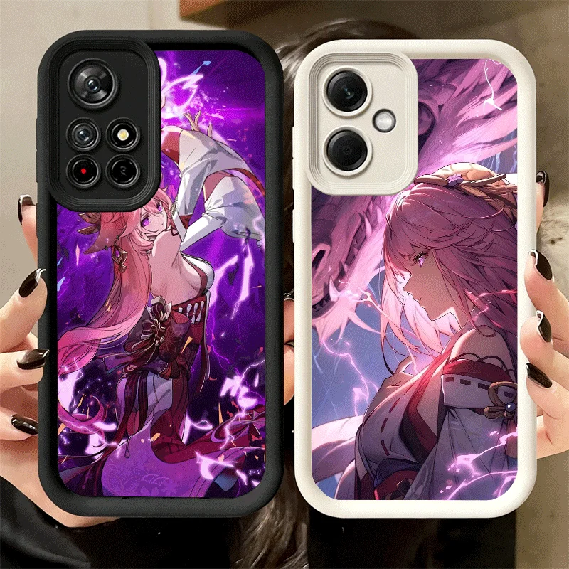 Фото Мягкий чехол для телефона Genshin Impact Yae Miko для Xiaomi Poco X7 X6 X5 Pro X4 Gt X3 F7 Ultra M8 M7 Redmi 15C 15 14C 13 13C 12 12C 10 1 №2