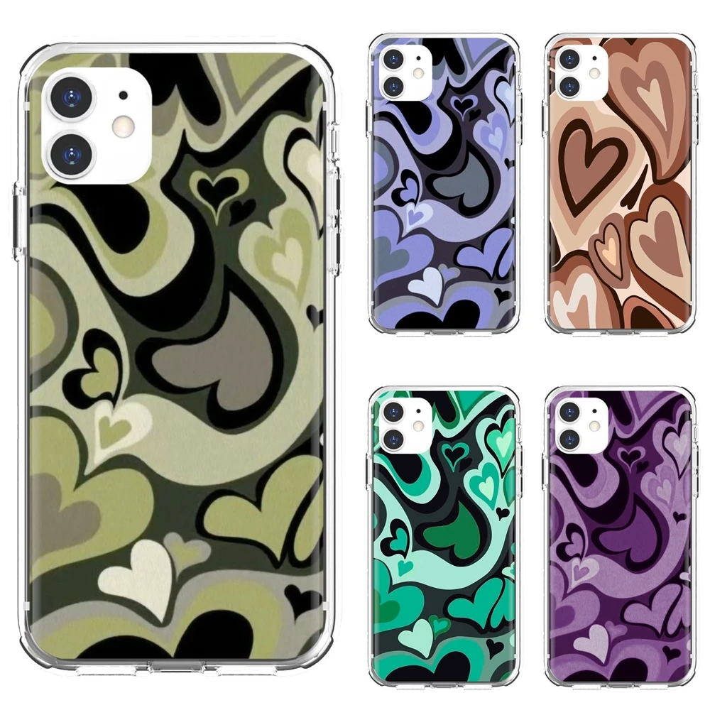 

Silicone Case For iPhone 10 11 12 13 Mini Pro 4S 5S SE 5C 6 6S 7 8 X XR XS Plus Max 2020 Wildflower Pisces colour changing Heart