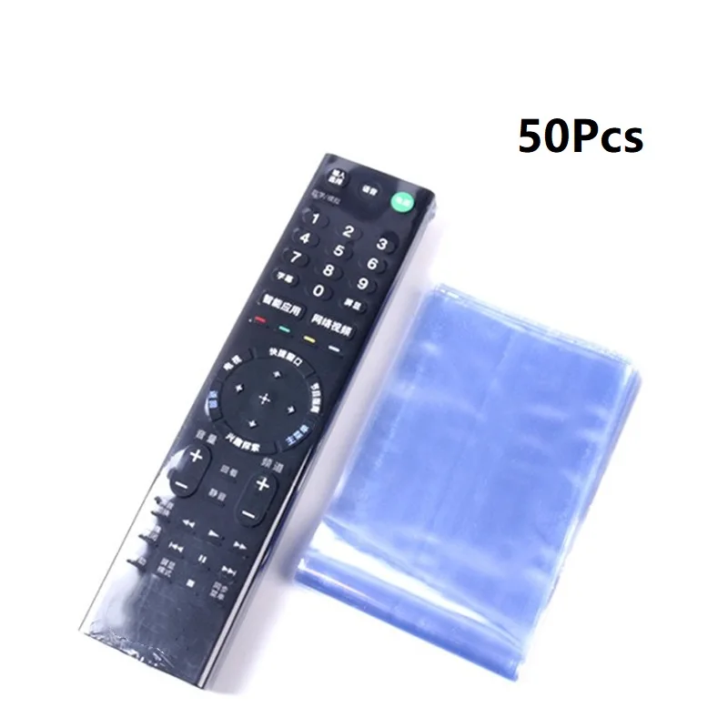 

50 Pcs Clear Shrink Film Bag TV Remote Control Case Cover Air Condition Remote Control Protective Anti-dust Bag Heat Shrink