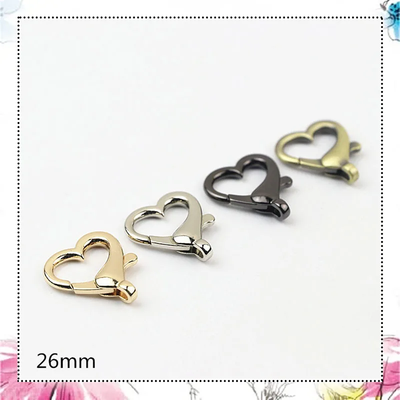 20Pcs Mini 22x26mm Heart Metal Lobster Swivel Trigger Buckle O Ring Hook Clasp Snap Bag Strap Backpack Connector Diy Accessories