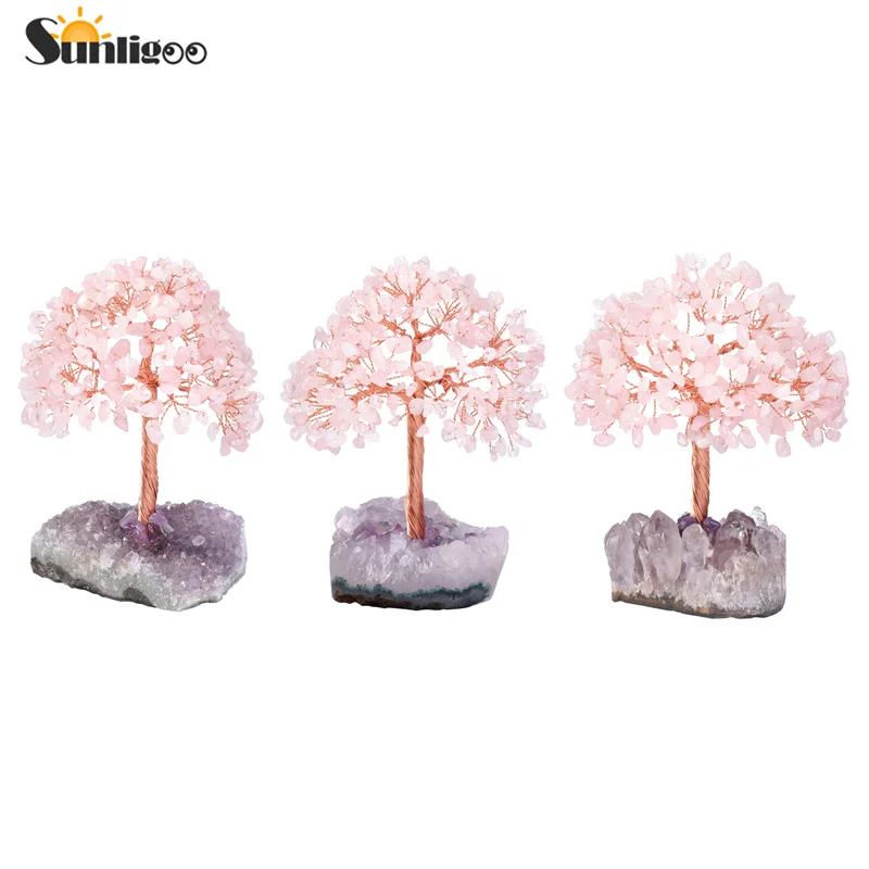 Медная проволока Sunligoo украшенная кристаллами искусственное дерево с