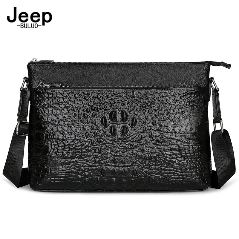 

Jeep Buluo New Men Large Capacity Phone Zipper Waterproof Shoulder Crossbody Bag Male Business Messenger Bags Unisex Casual