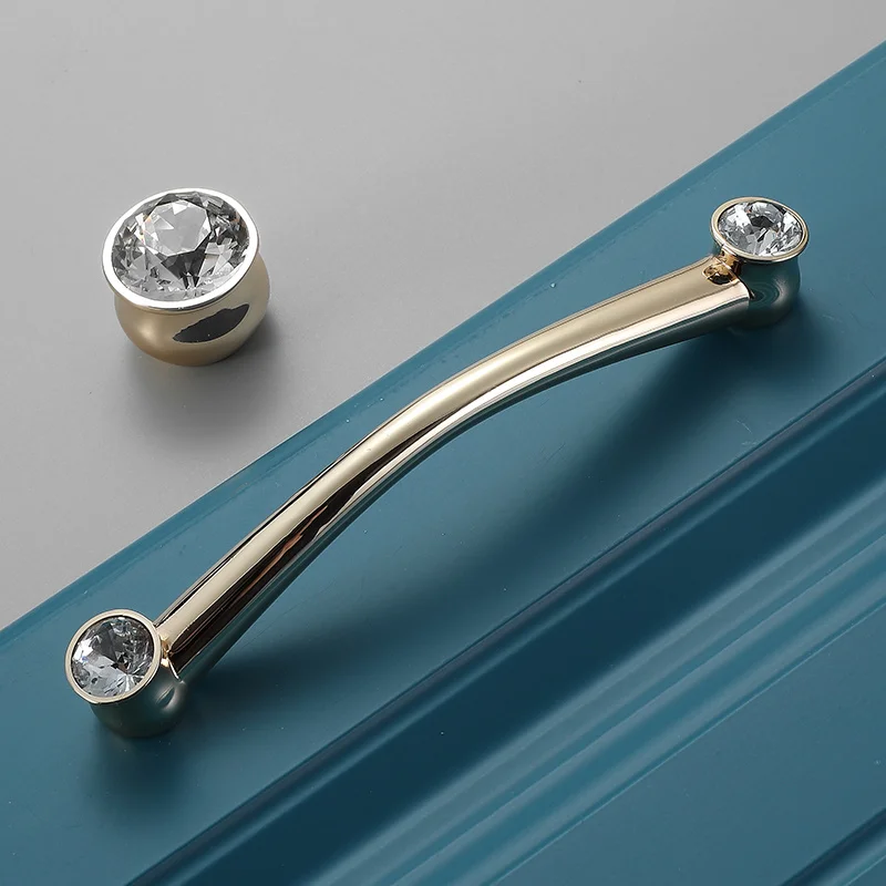 Роскошная хрустальная металлическая ручка для выдвижного ящика двери мебели