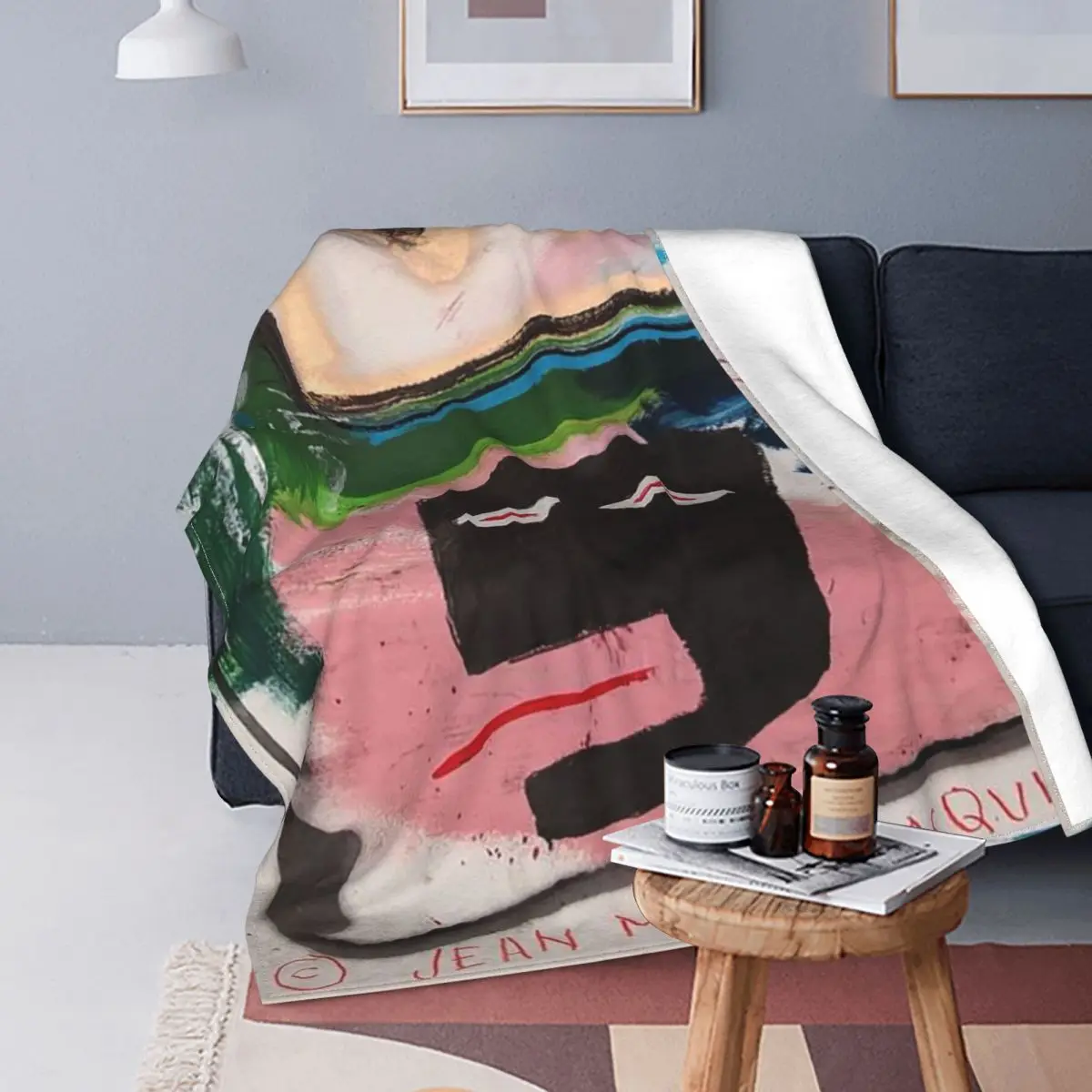 Basquiat Famous Graffiti Blankets Fleece Textile Decor Multifunction Lightweight Throw Blanket for Home Office Bedding Throws