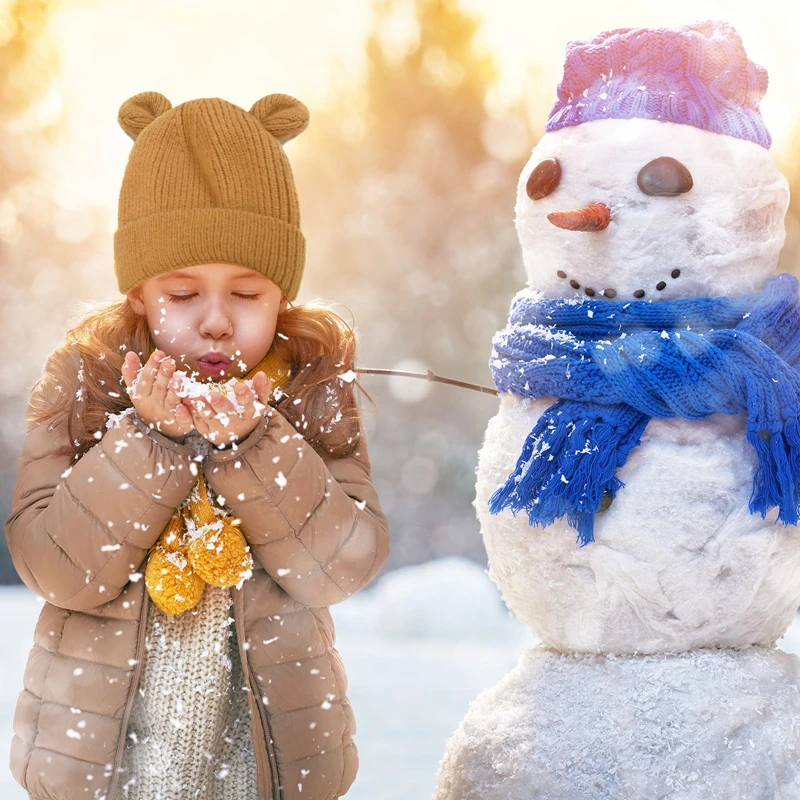 

Cute Cartoon Bear Ear Baby Hat Winter Soft Warm Knitted Boy Girl Hats Beanie Solid Color Infant Toddler Cap Bonnet Kids Caps