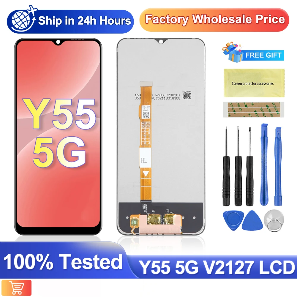6 58 &quotпроектированный ЖК-дисплей для Vivo Y55 5G V2127 V2154 с дигитайзером сенсорного