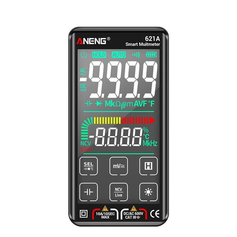

Цифровой мультиметр ANENG 621A, 10 А, сенсорный экран