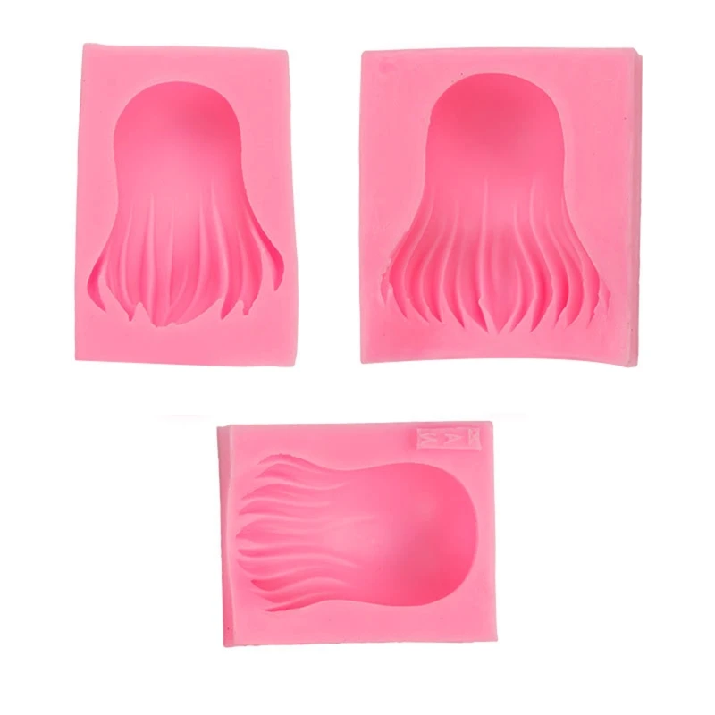 

Doll Hair Shape Silicone Rubber Flexible Food Safe Mould Clay Resin Ceramics Candy Fondant Candy Chocolate Soap Mould