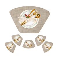 round table fan shaped round set modern minimalist home creative woven placemat nordic tableware insulation mat