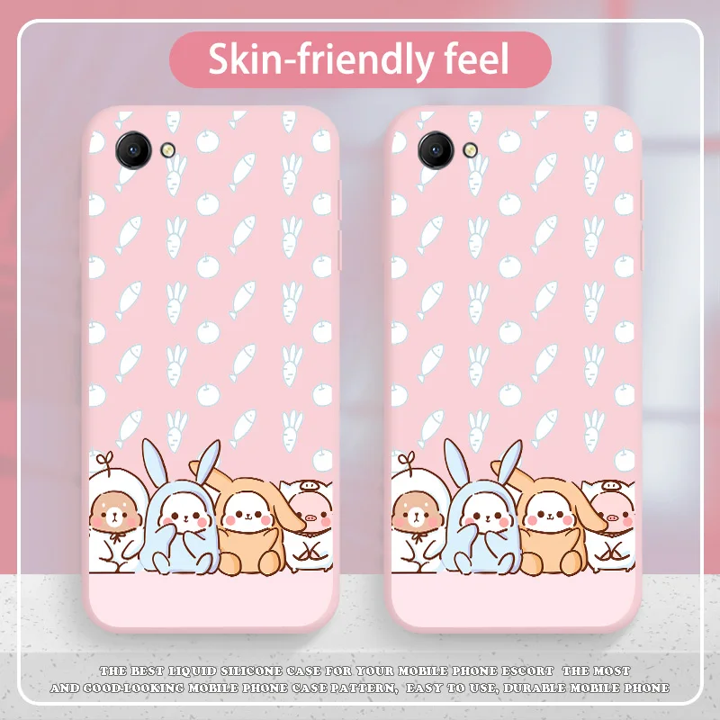 

Cute Rabbits Case For OPPO A3 A5 A31 A32 A33 A35 A37 A3S A52 A53 A54 A57 A59 A5S Silicone Soft Shell Candy Colors For OPPO Case