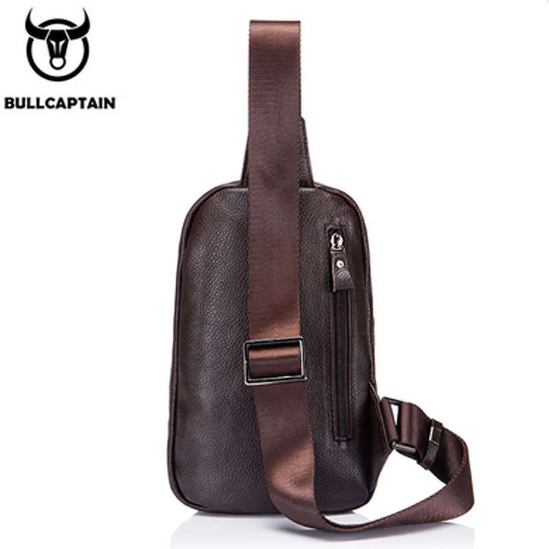 BULL CAPTAIN Fashion Men  Cross Body Chest Bag Genuine Leather famous brand Travel trend  Messenger Sling Pack Chest Bag