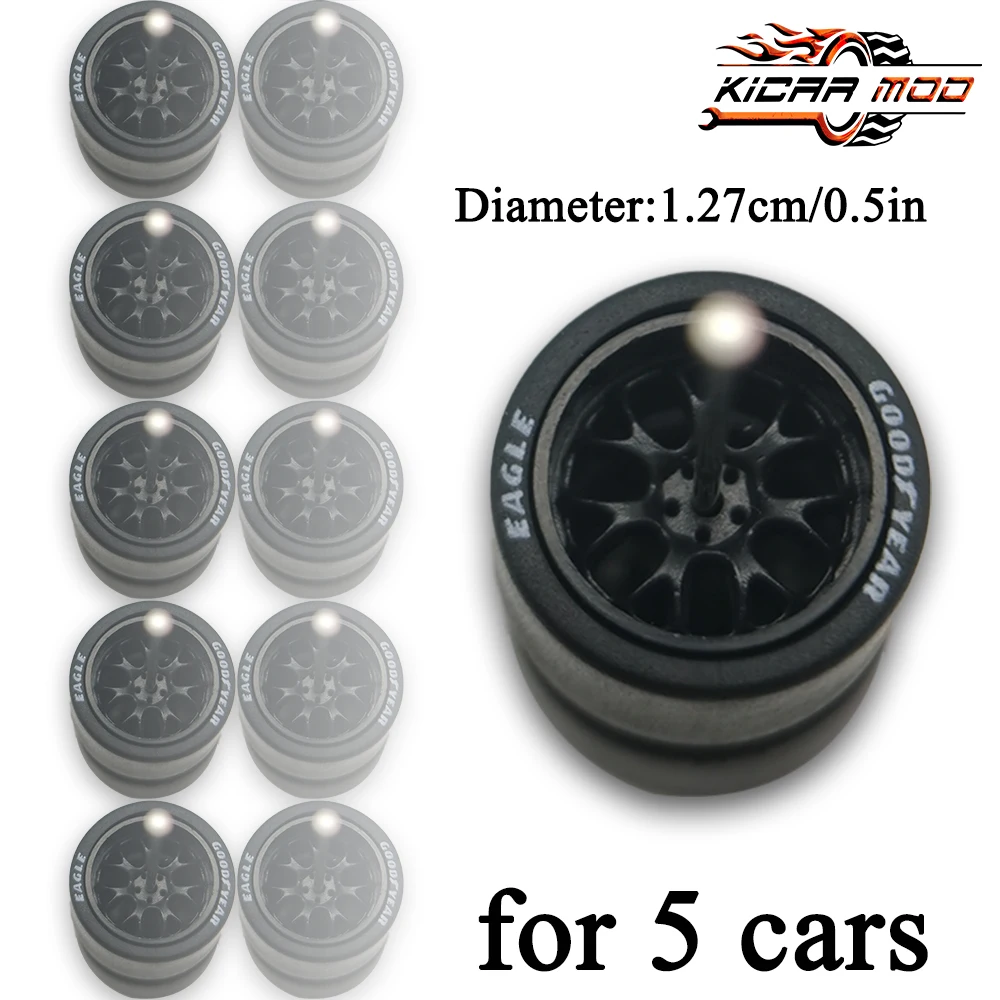 Резиновые колеса масштаба 1/64 7 контактов 12 мм для моделей Hotwheels литья под