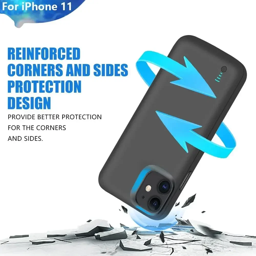 Фото Чехол-аккумулятор JayoWade 10000 мАч для iPhone 12 Mini, 13, 11 Pro Max, X, XR, XS MAX, Power Bank, чехол-аккумулятор №5