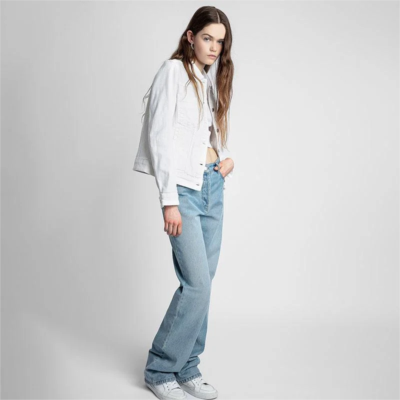 Zadig осенние куртки женские повседневные белые уличные джинсовые зимние