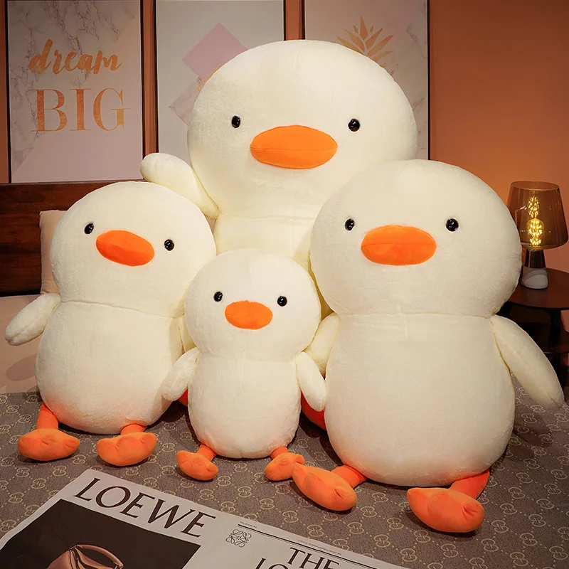 Giant Princess Duck Plushie Soft Sleeping Duck Orange Sleepy Head White Duck Hug Pillow Cushion For Kids Birthday Gift images - 6