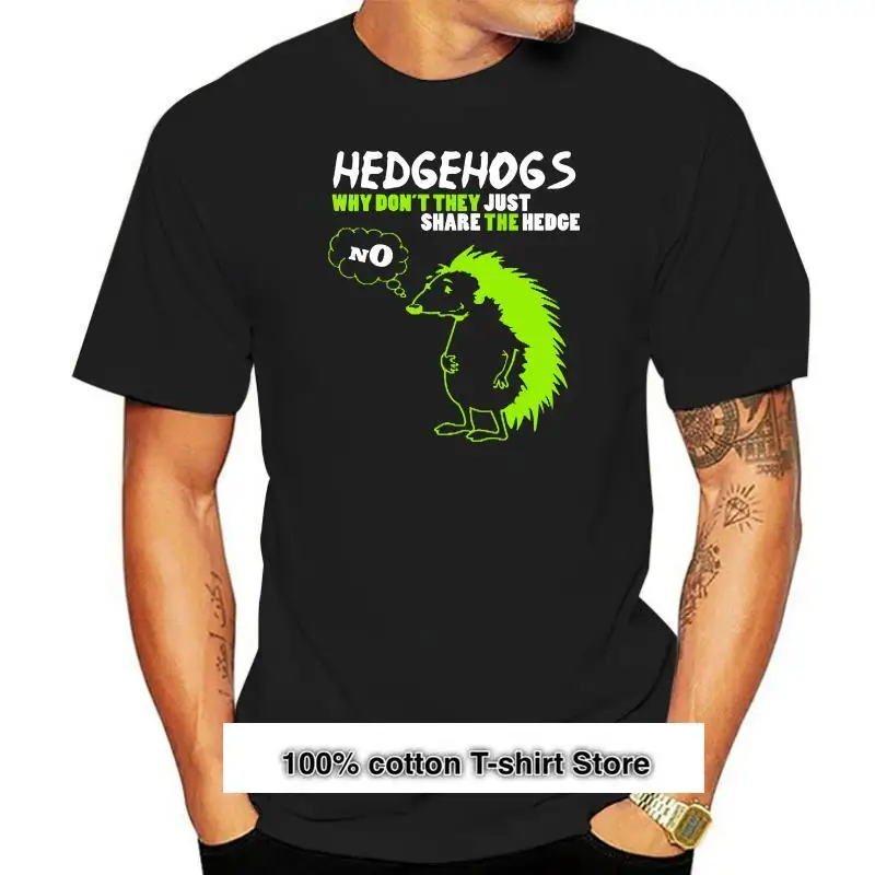

Hedgehogs-Camiseta de punto para hombres, camisa de cuello redondo, antiarrugas, novedad, Primavera