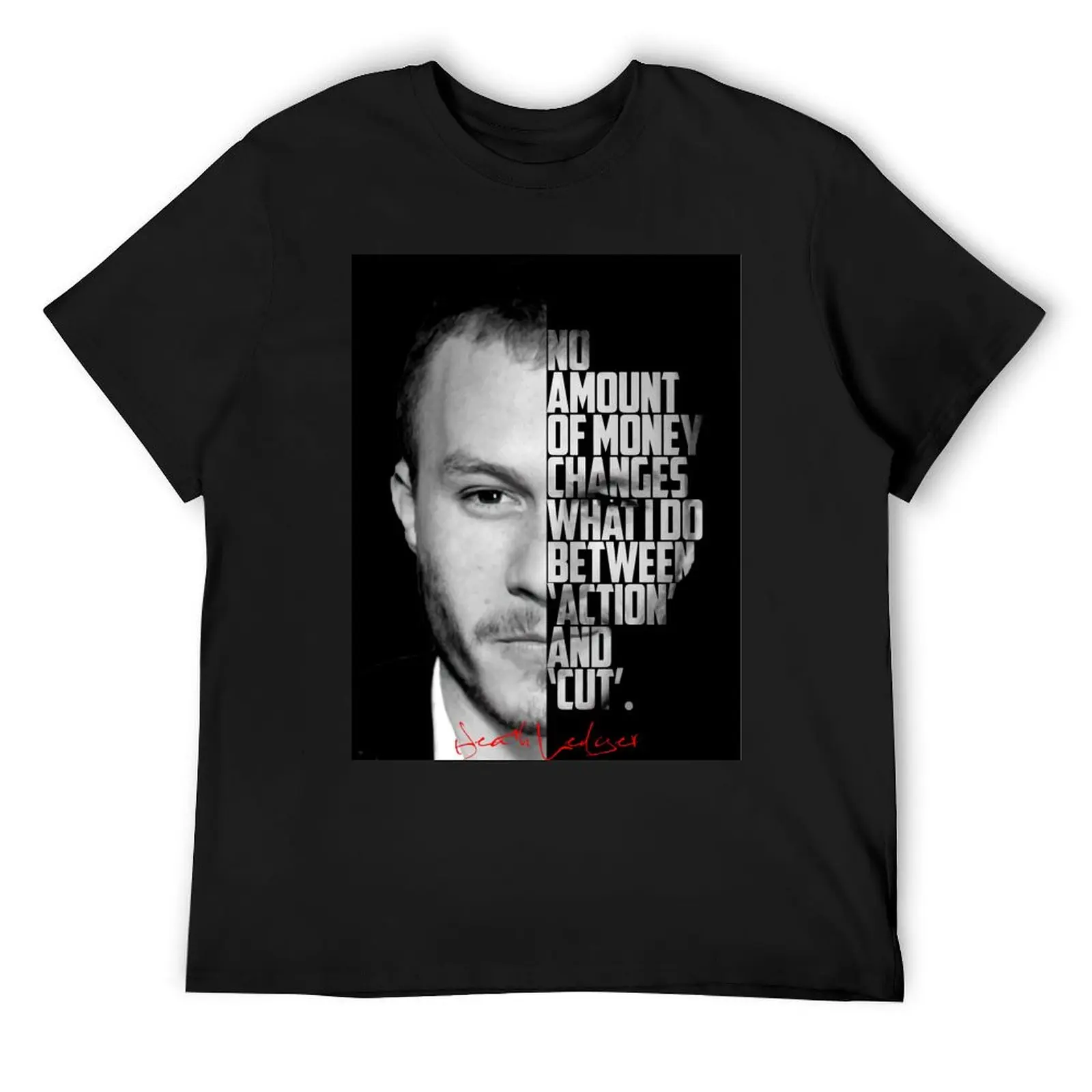 Черно-белые вдохновляющие цитаты Heath Ledger футболки с рисунком мужские аниме