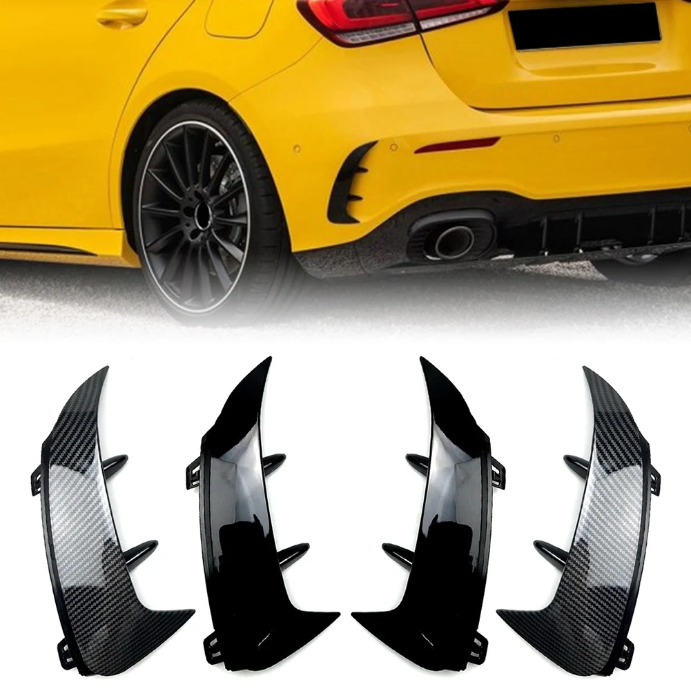 2Pcs Car Rear Bumper Splitter Trim Canard Air Vent For Mercedes Benz A-class W177 A200 A220 A35AMG 2018 2019 2020 2021 2022