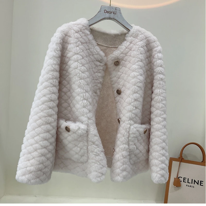 

Wool Fur Coat Women's Sheep Shearing Composite Fur Coats for Women Winter Jacket New in Outwears Female Clothing Abrigos FCY5015