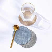 round pu cup coasters set restaurant cafe hotel bar table decoration anti slip bistro dining table setting interior design p44