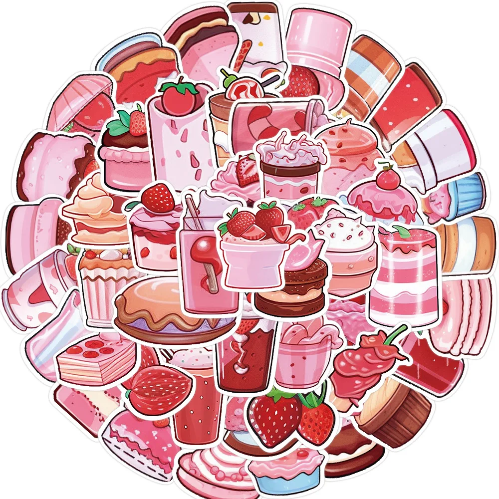 

Стикеры в стиле Ins с милыми розовыми десертами, 50 шт., украшения своими руками, скейтборд, холодильник, телефон, ноутбук, велосипед, автомобиль, граффити, подарок