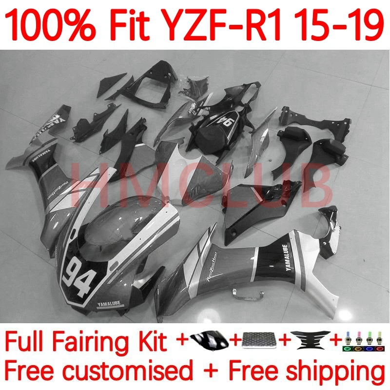 

Injection For YAMAHA YZF-R1 YZF 1000 R1 R 1 YZFR1 2015 2016 2017 2018 2019 YZF1000 15 16 17 18 19 Fairings 29No.71 grey white