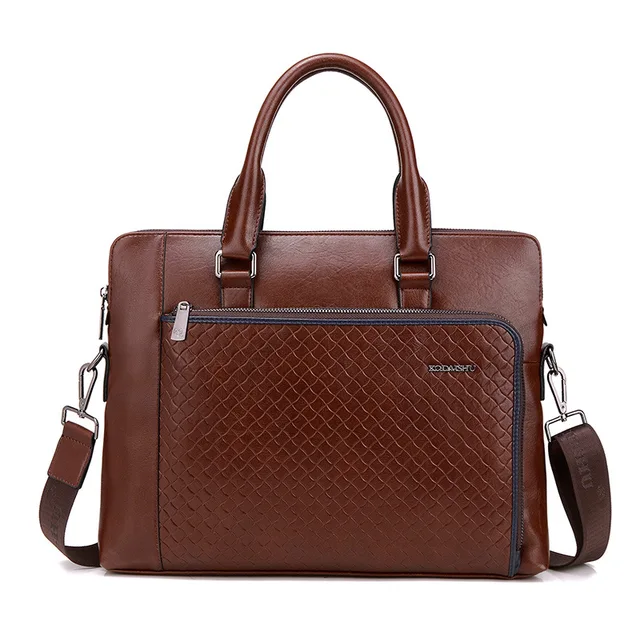 High Quality Leather Men Briefcase Bag Business Handbag Large Capacity Laptop Bag Male Shoulder Bag File Bag For Men 5