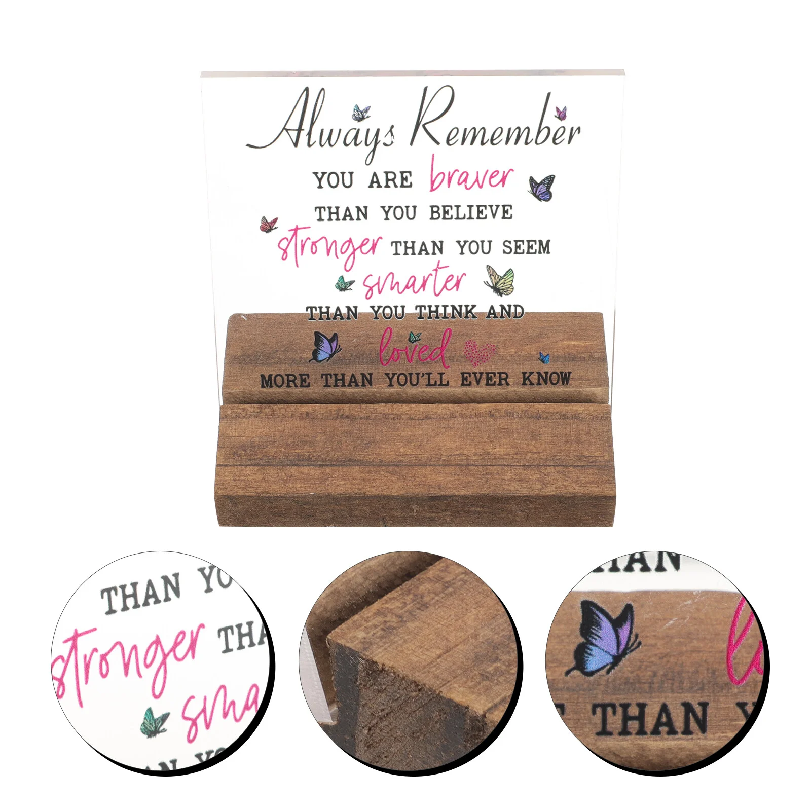 

Encouragement Office Desk Sign Inspirational Quotes Table Decor Acrylic Office Plaque with Stand