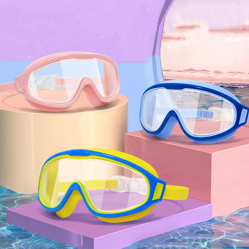 

Регулируемые детские очки для плавания, незапотевающие детские очки для плавания, силиконовые водонепроницаемые очки для плавания для мал...