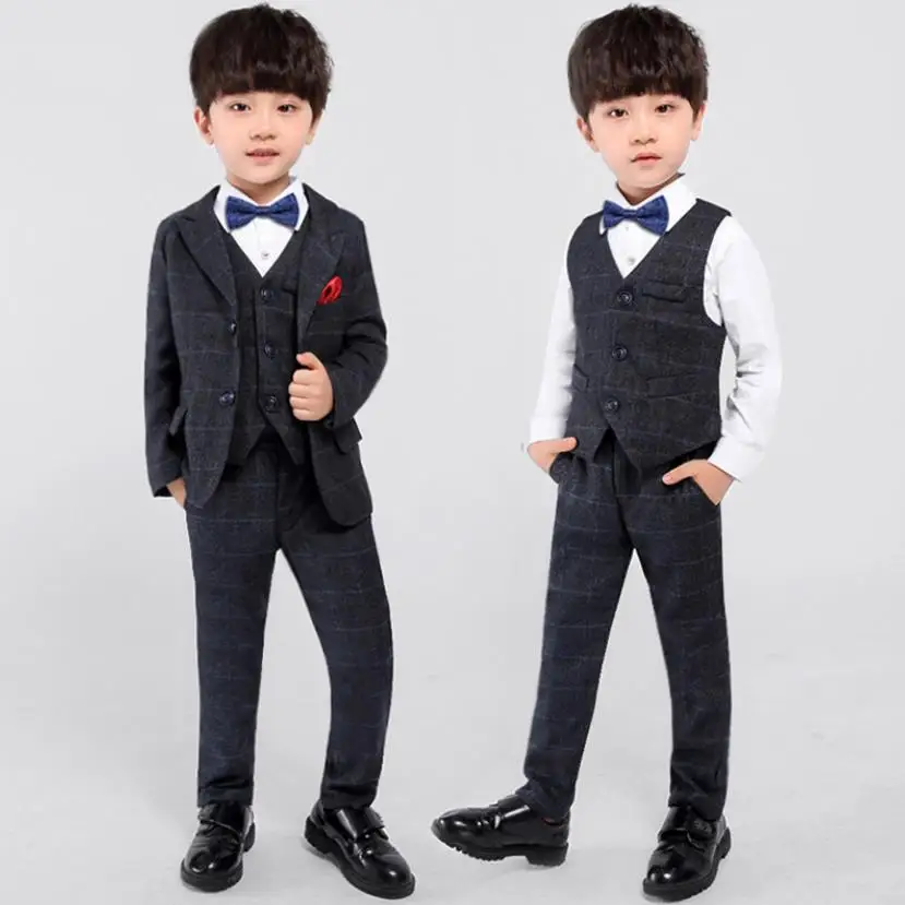 

Children's Suit Autumn New Boy's Plaid Blazer Flower Girl Presided Over The Catwalk Performance Sets Birthday Party Gown L1779