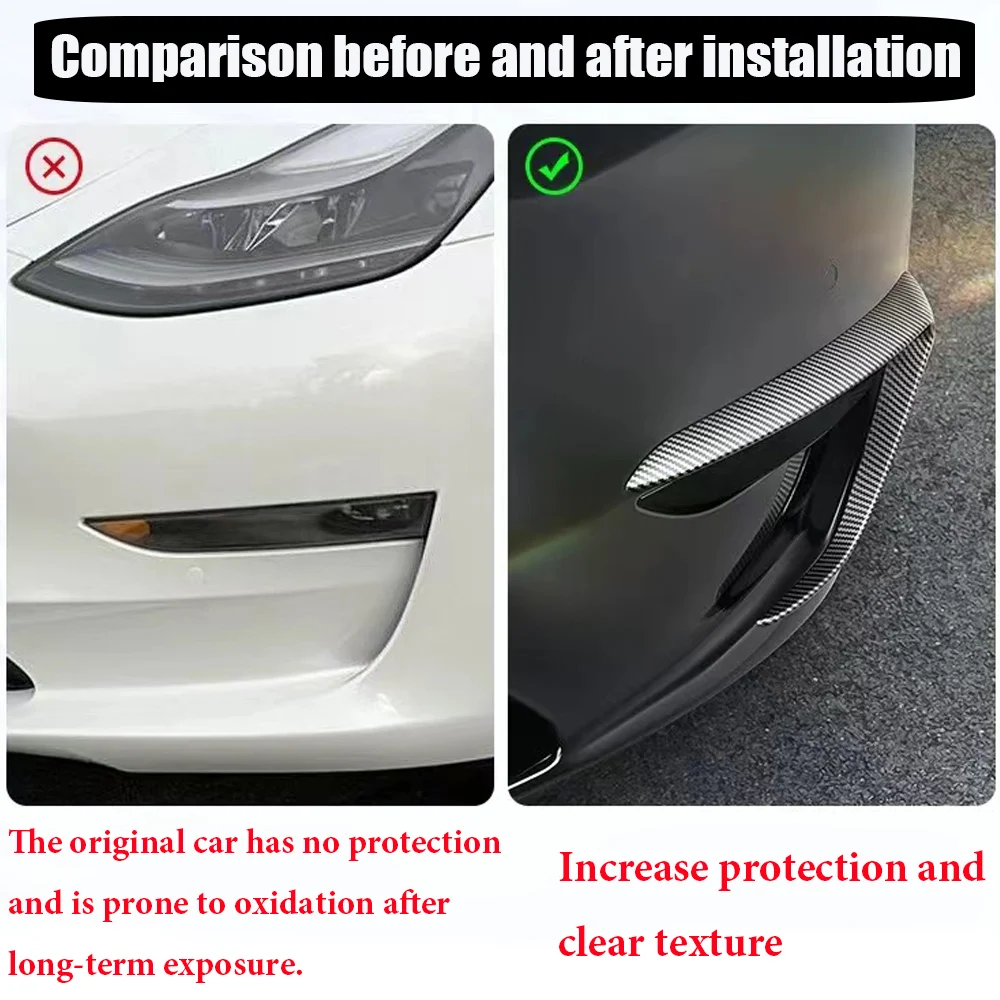 

Для Tesla Model 3 модель Y 2017-2023 аксессуары для модификации внешней части автомобиля передняя противотуманная фара ABS накладка на нож для бровей бампер