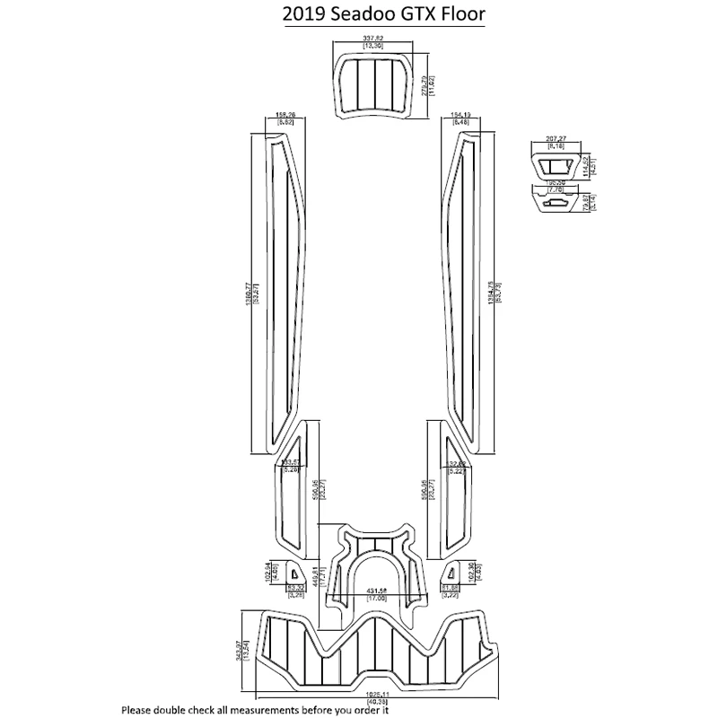 

2019 Seadoo GTX Floor Swim Platform and Cockpit EVA Faux Teak Decking 1/4" 6mm