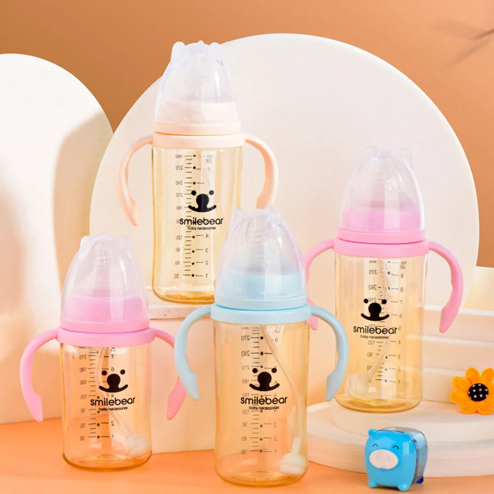 Multifunctional PPSU three-use straw bottle for baby to drink milk for 6 months 1-2 years old leakproof and fall resistant