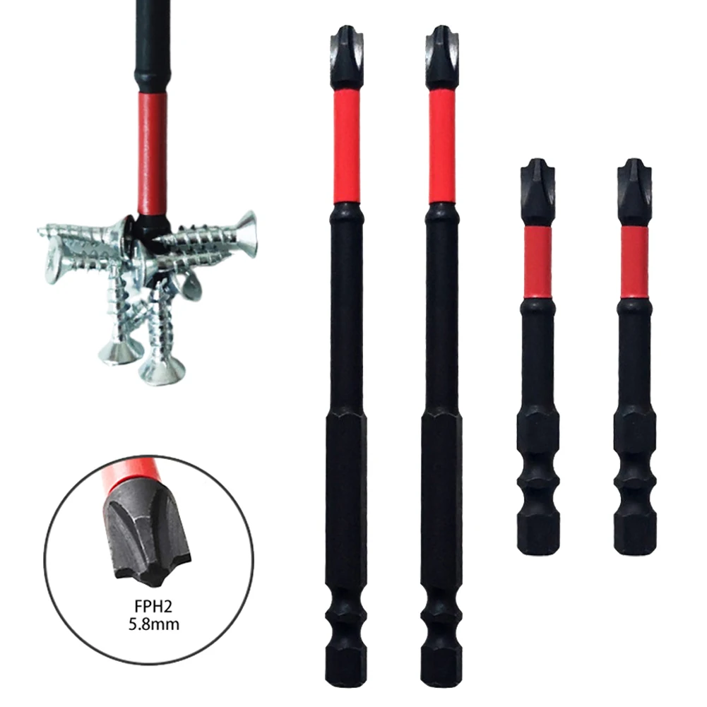 

2/4pcs 65/110mm Magnetic Special Slotted Cross Screwdriver Bit Alloy Steel FPH2 Batch Head Nutdrivers For Electrician Tools
