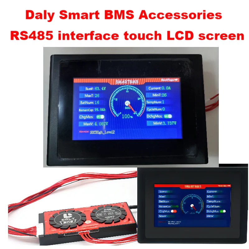 

Li-ion Lifepo4 LTO 3S 4S 5S 6S 7S 8S 10S 12S 13S 14S 15S 16S 17S 20S 21S 24S 27S 30S 32S for DALY SMART BMS RS485 Port Touch LCD
