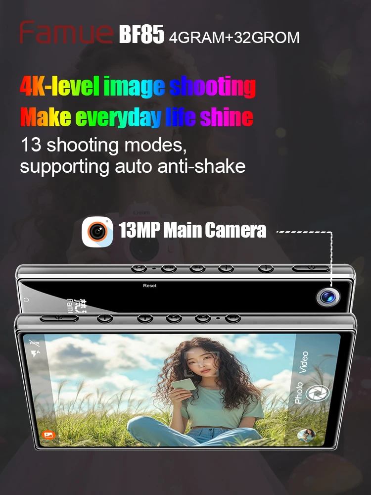 Мужской MP3-плеер Famue Android 13, Bluetooth и Wi-Fi, MP3-плеер с Spotify, звуковой, Pandora, стандартнаясетевая версия (art.: 3920cf696d524) - 3920cf696d524