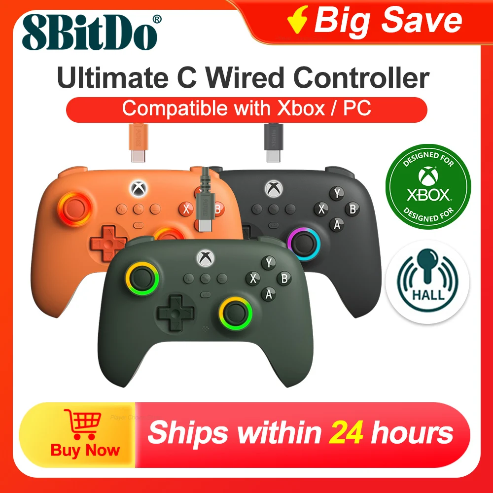 8BitDo Ultimate C Xbox Controller RGB Lighting Fire Ring Геймпады ПК для Series X/S One Windows