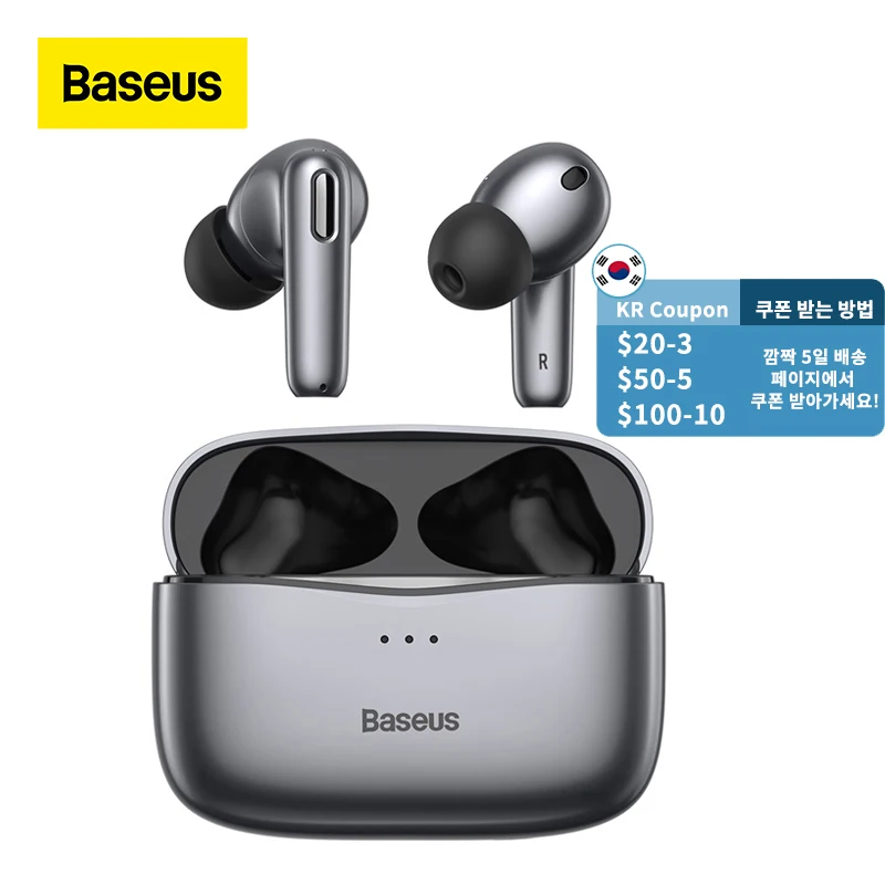 Baseus S2 TWS ANC Bluetooth наушники настоящие беспроводные анти-шумоподавление с 4