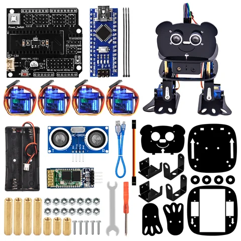 Набор роботов LAFVIN DIY 4-DOF Panda, программируемый танцевальный робот для Arduino, нано-электронная игрушка, Поддержка Android, управление через приложение