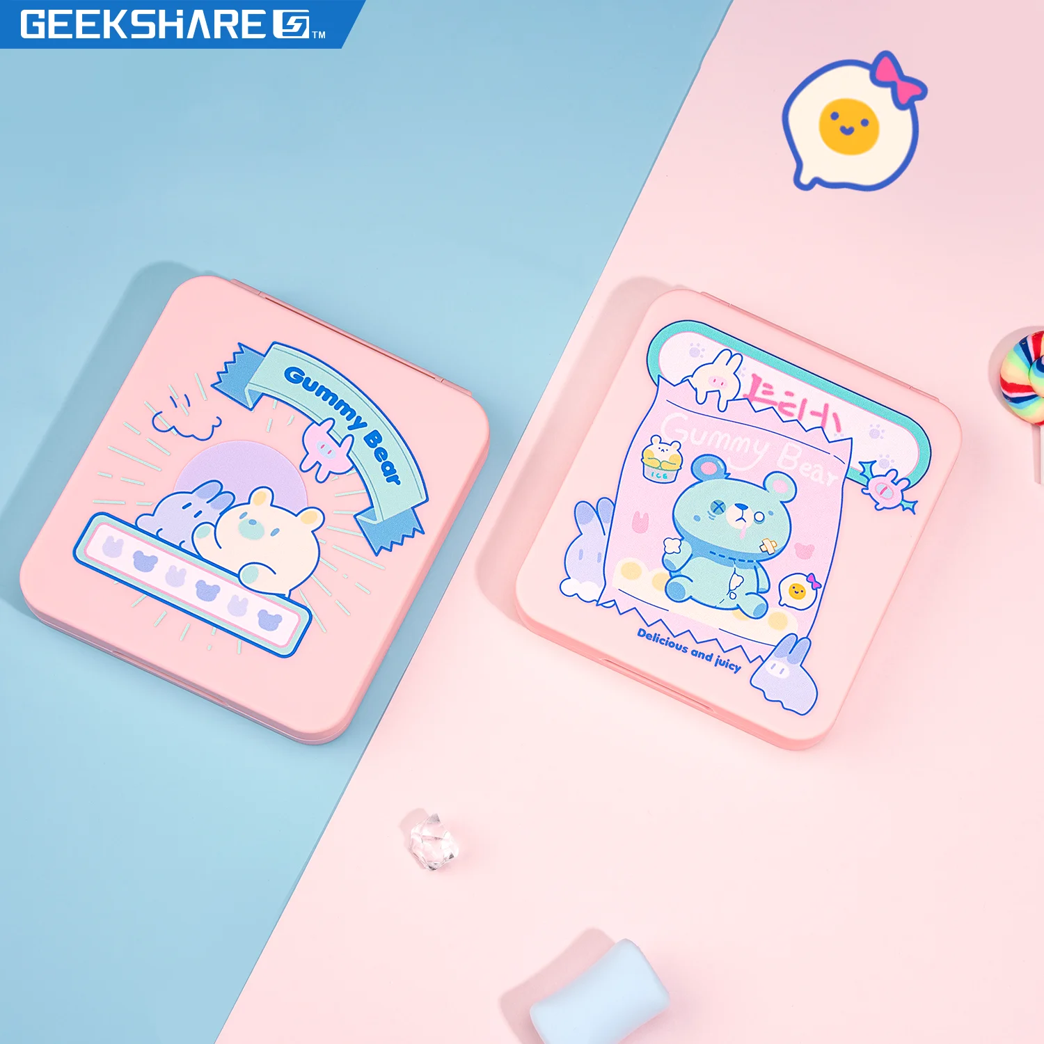 

GeekShare новый игровой контейнер для хранения карт Nintendo Switch Kawaii Gummy Bears чехол для переключателей TF игровых карт 12 слотов для карт большой емкост...