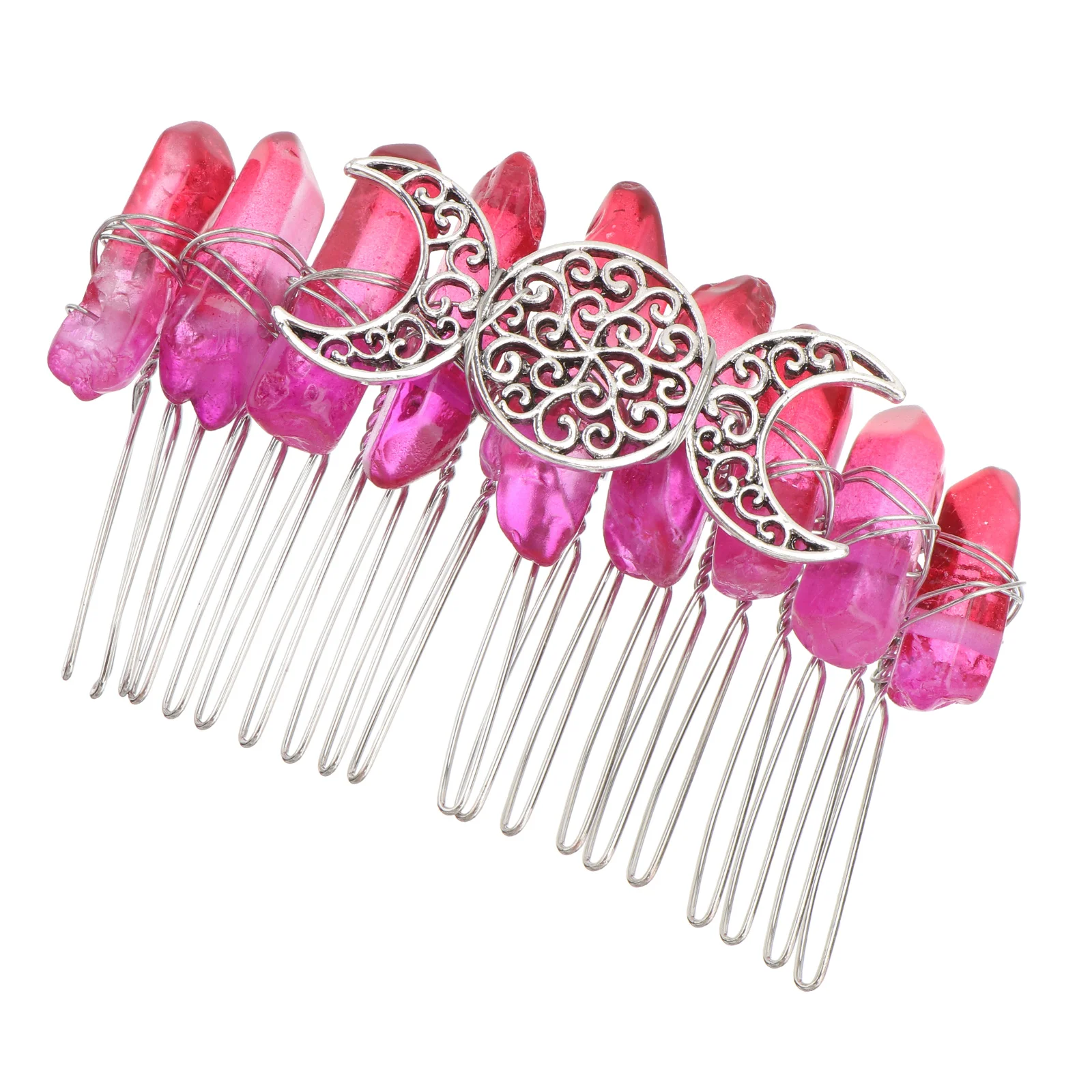 Niang Серебряная расческа для волос с 20 зубьями сделай сам декор узором в виде трех